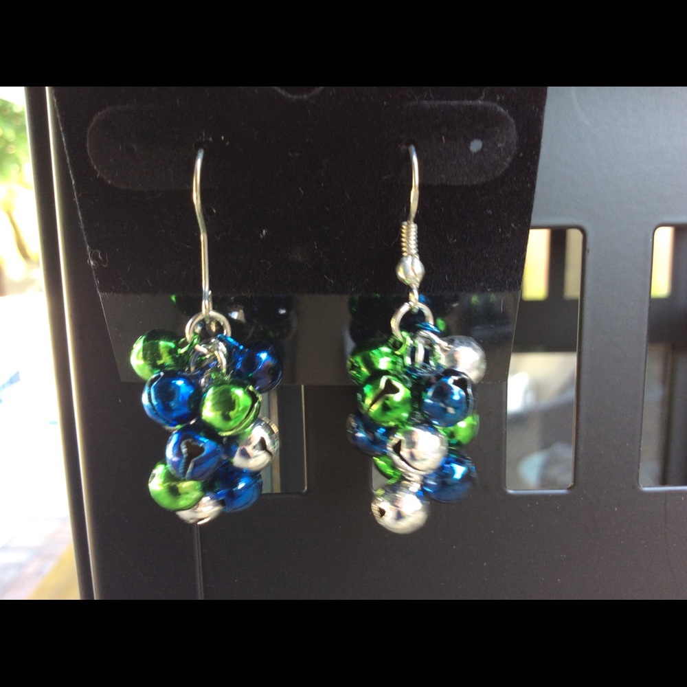 NWOT SEAHAWKS COLOR EARRINGS